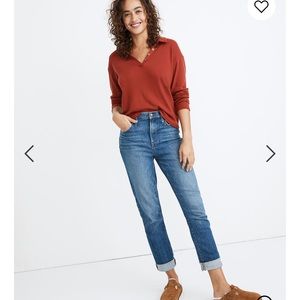 Madewell high-rise slim boy jean in moorland wash